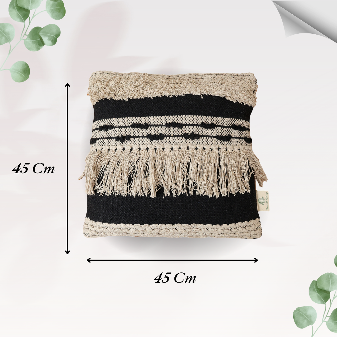 Dori Cotton Cushion with Filler | Stylish & Comfortable Pillow for Home Decor (Set Of 2)