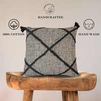 Cross Design Cotton Cushion with Filler | Stylish & Comfortable Pillow for Home Decor (Set Of 2)