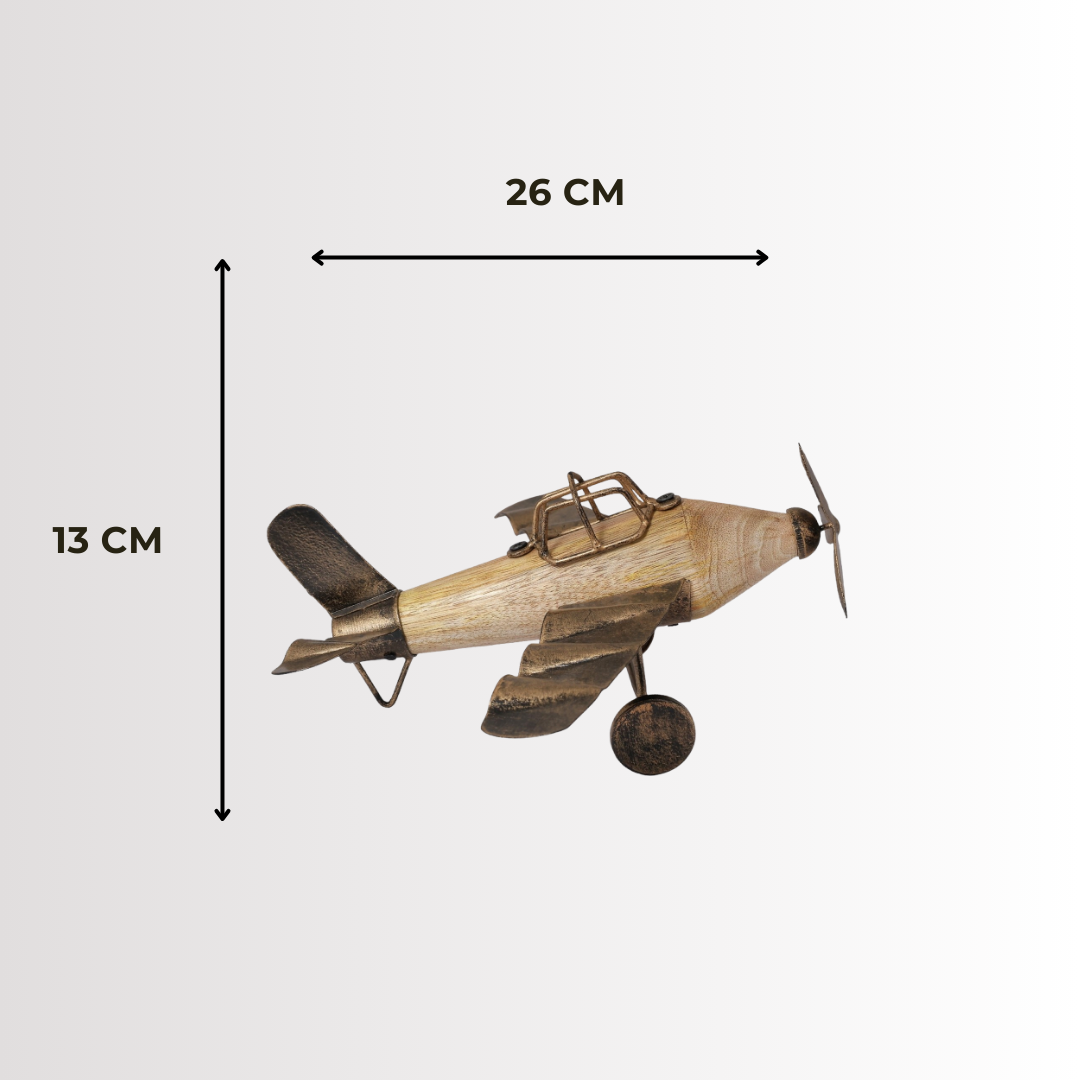 Vintage Wooden Airplane Table Decor | Handcrafted Office and Home Accent