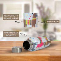 Handcrafted Eco-Friendly Meenakari Steel Bottle(750 ML)