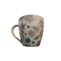 Pastel Floral Ceramic Mug – Pink and Blue Flower Coffee Cup| Set of 2