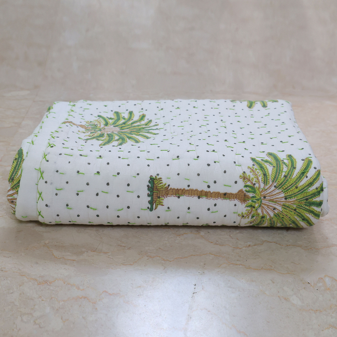 Handcrafted Kids Quilt with Traditional Block Print | Soft & Cozy Cotton Quilt for Babies & Toddlers