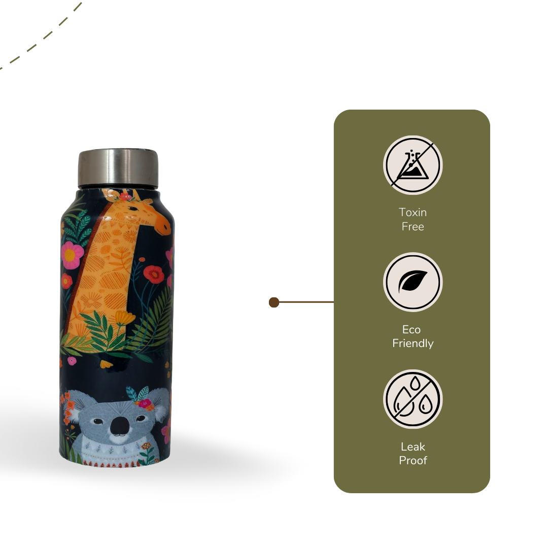 Handcrafted Eco-Friendly Meenakari Steel Bottle(750 ML)