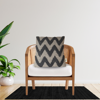 Wavy Design Cotton Cushion with Filler | Stylish & Comfortable Pillow for Home Decor (Set Of 2)