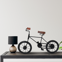 Decorative Black Wrought Iron Cycle Table Ornament | Modern Metal Bicycle Decor Piece