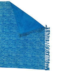 Textured Teal and White Knit Rug | Handcrafted Cotton Area Rug for Home & Living Room Decor