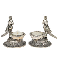 Parrot Tealight Holders | Handcrafted Decorative Candle Holders for Home & Festive Decor | Set of 2