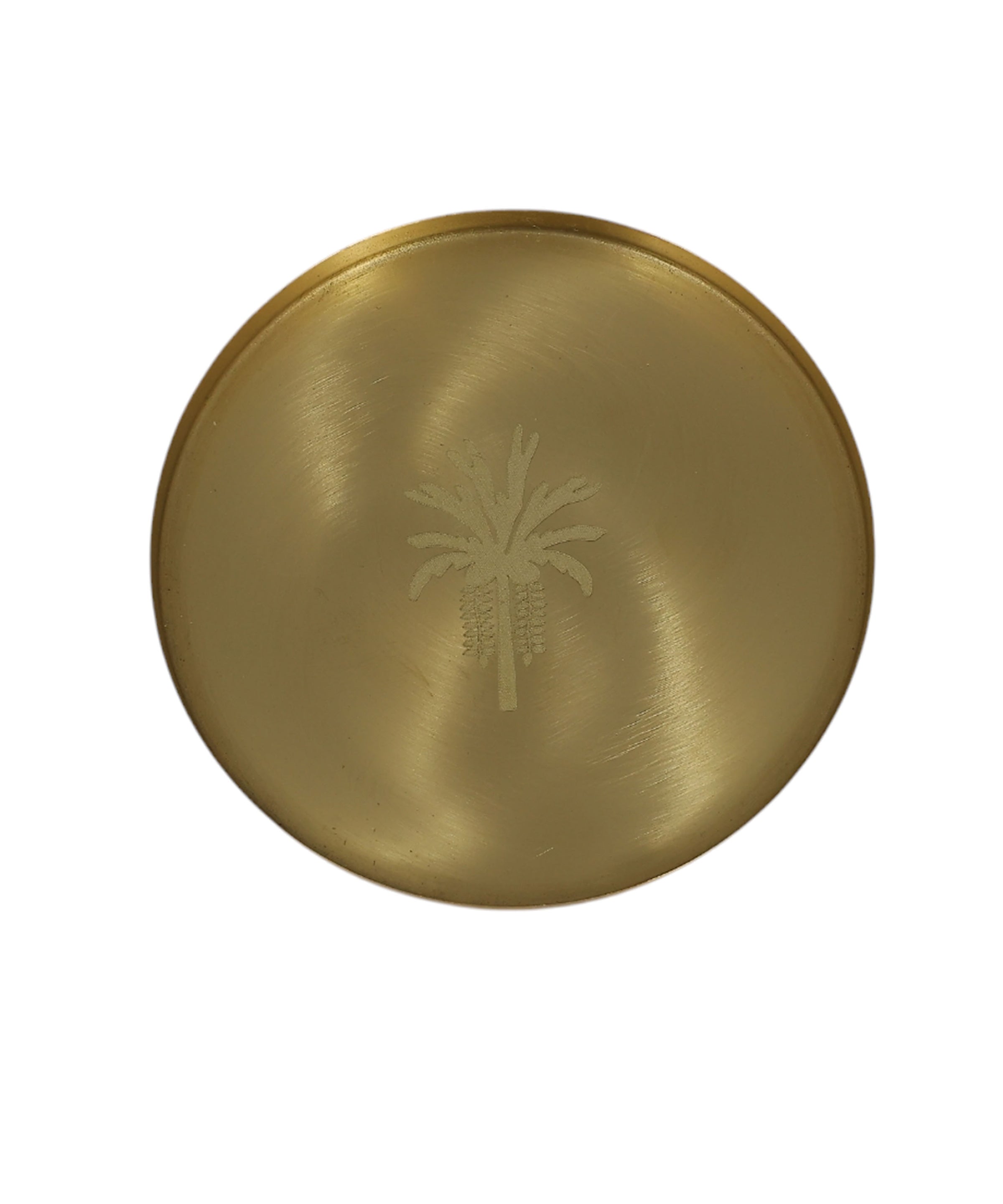 Embossed Brass Coaster | Elegant Drink Coasters for Home & Dining Decor ( Set of 4)