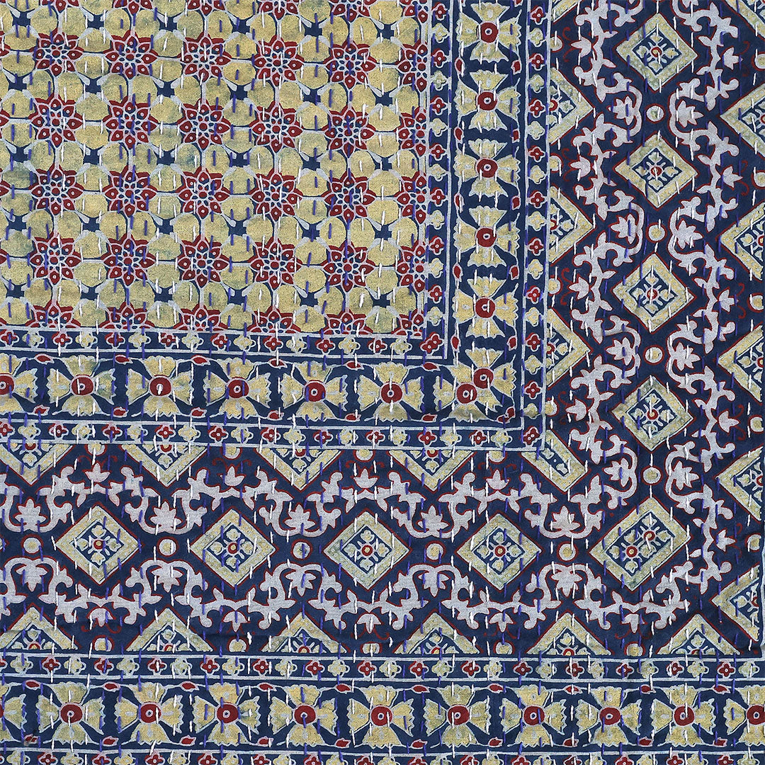 Ajrakh Print Bedcover – Premium Gift for Festive Home Décor