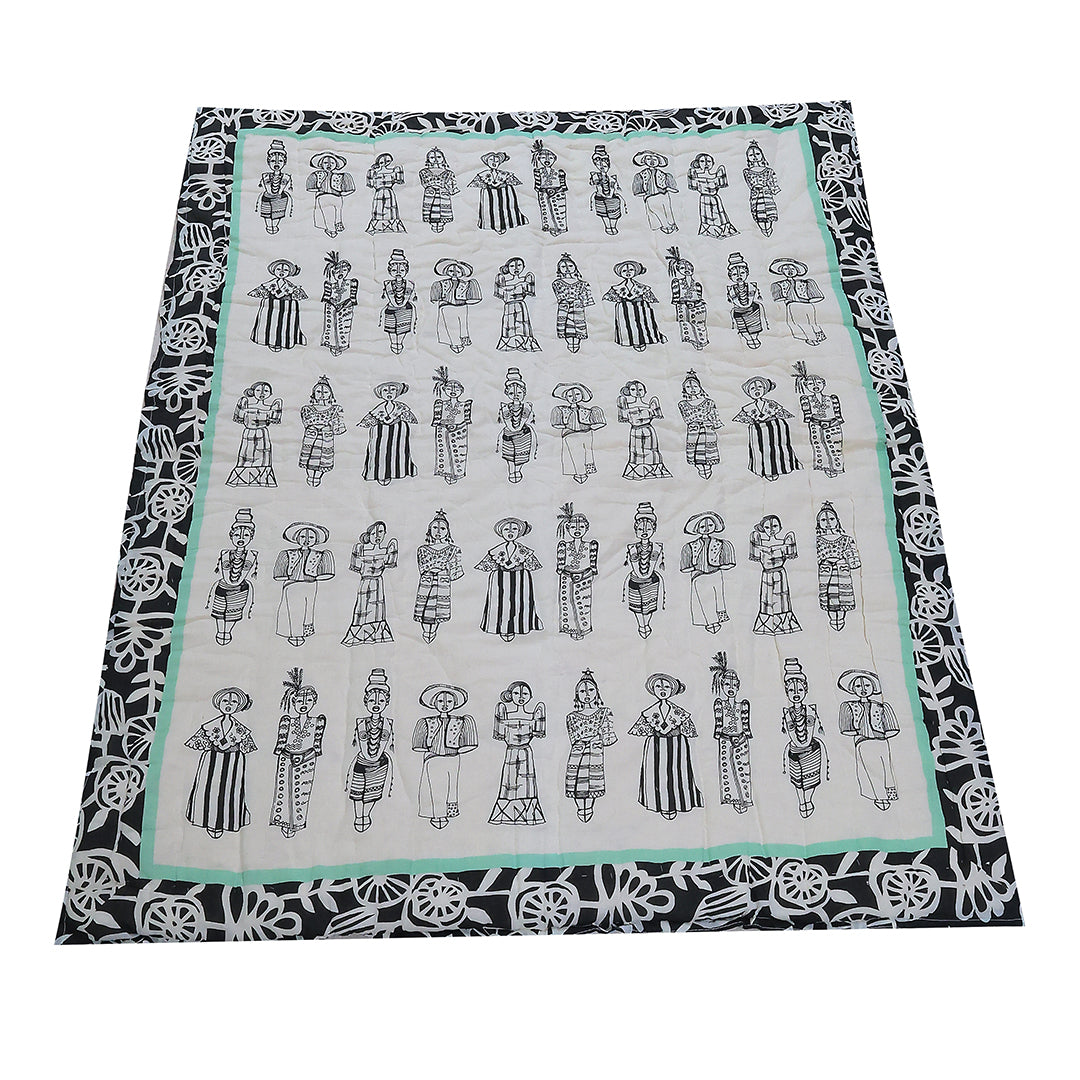 Handcrafted Kids Quilt with Traditional Block Print | Soft & Cozy Cotton Quilt for Babies & Toddlers