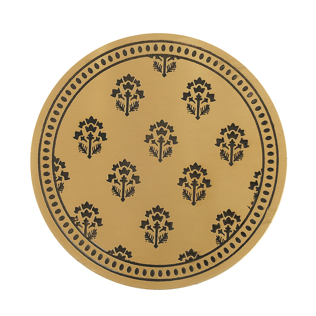 Brass Coasters | Elegant Drink Coasters for Home & Dining Decor ( Set of 4)