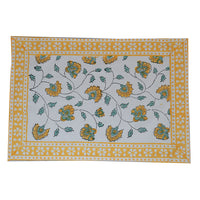 Floral Hand Block Print Dining Table Set – Artisan Cotton Table Linen