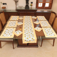 Floral Hand Block Print Dining Table Set – Artisan Cotton Table Linen