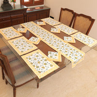 Floral Hand Block Print Dining Table Set – Artisan Cotton Table Linen