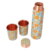 Copper Water Bottle Gifting Set | 1 Litre Bottle & Set of 2 Glasses | Boosts Immunity