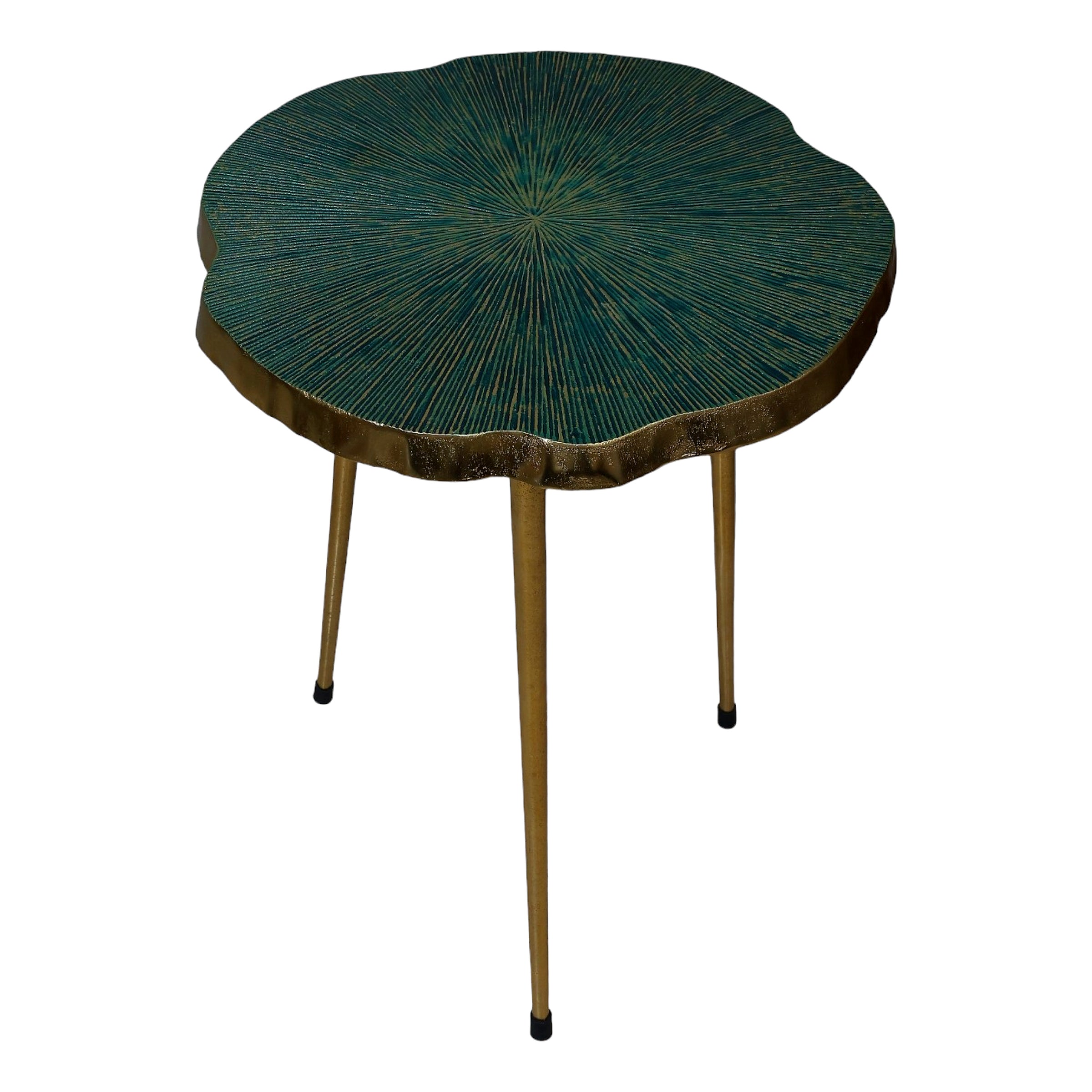 Contemporary Nickel Green End Table | Stylish Accent Table for Home, Living Room & Bedroom Decor