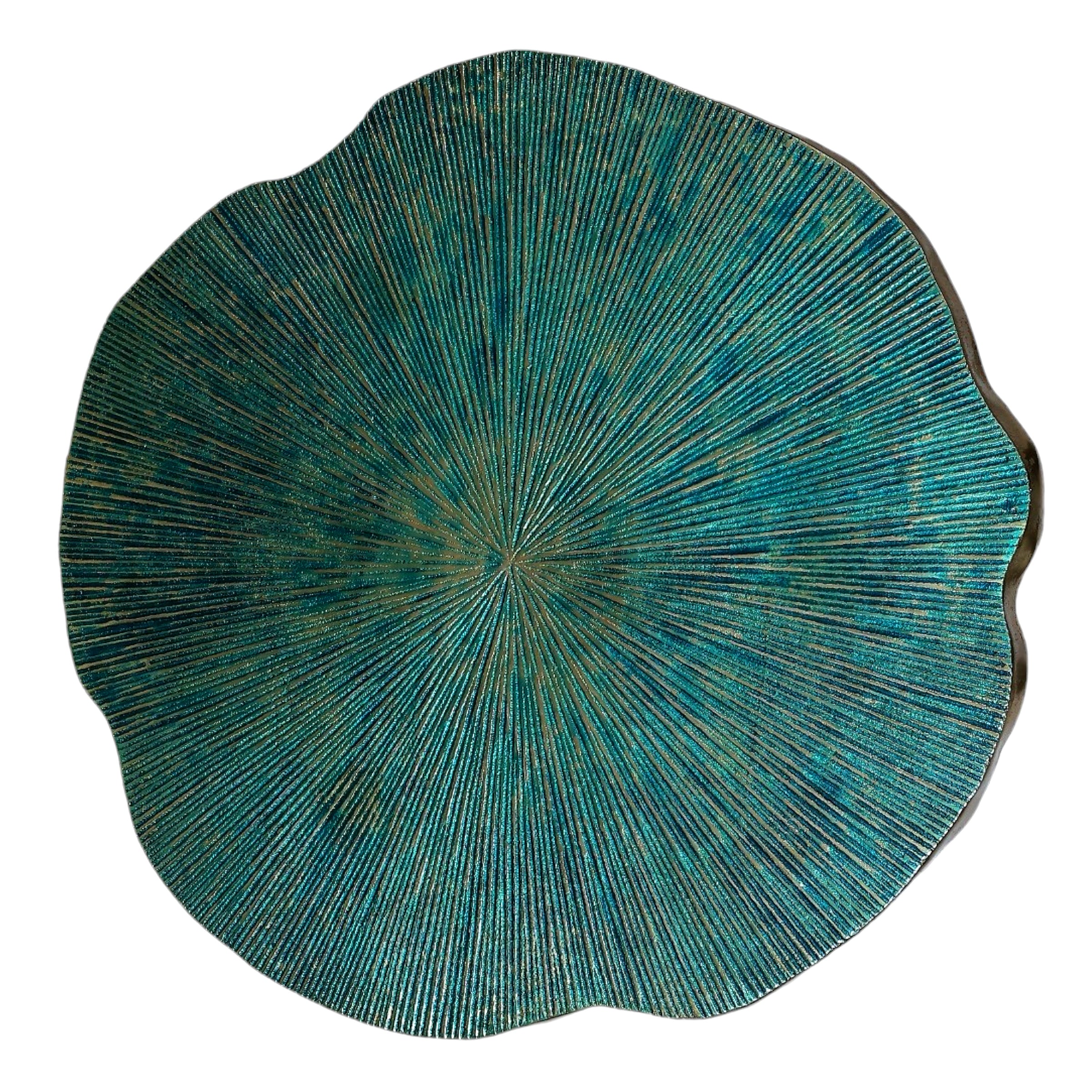 Contemporary Nickel Green End Table | Stylish Accent Table for Home, Living Room & Bedroom Decor