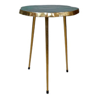 Contemporary Nickel Green End Table | Stylish Accent Table for Home, Living Room & Bedroom Decor