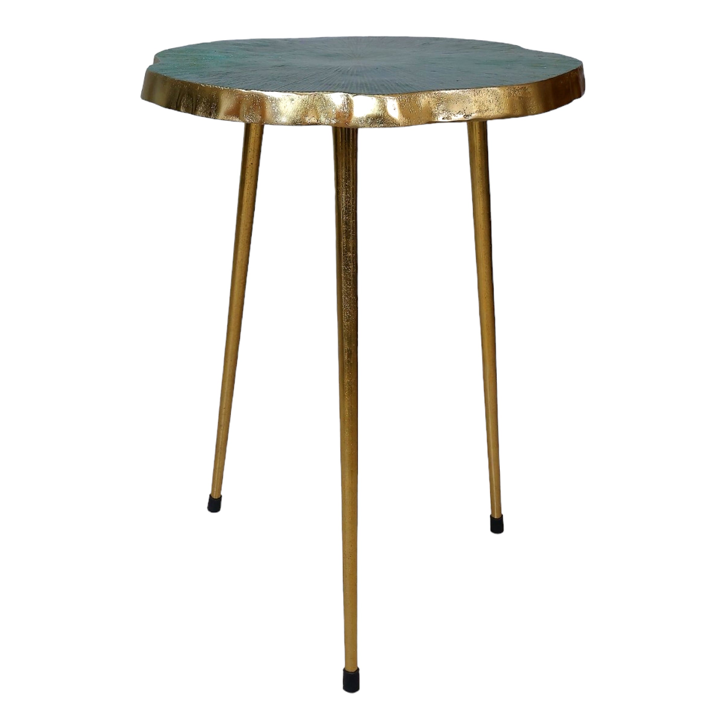 Contemporary Nickel Green End Table | Stylish Accent Table for Home, Living Room & Bedroom Decor
