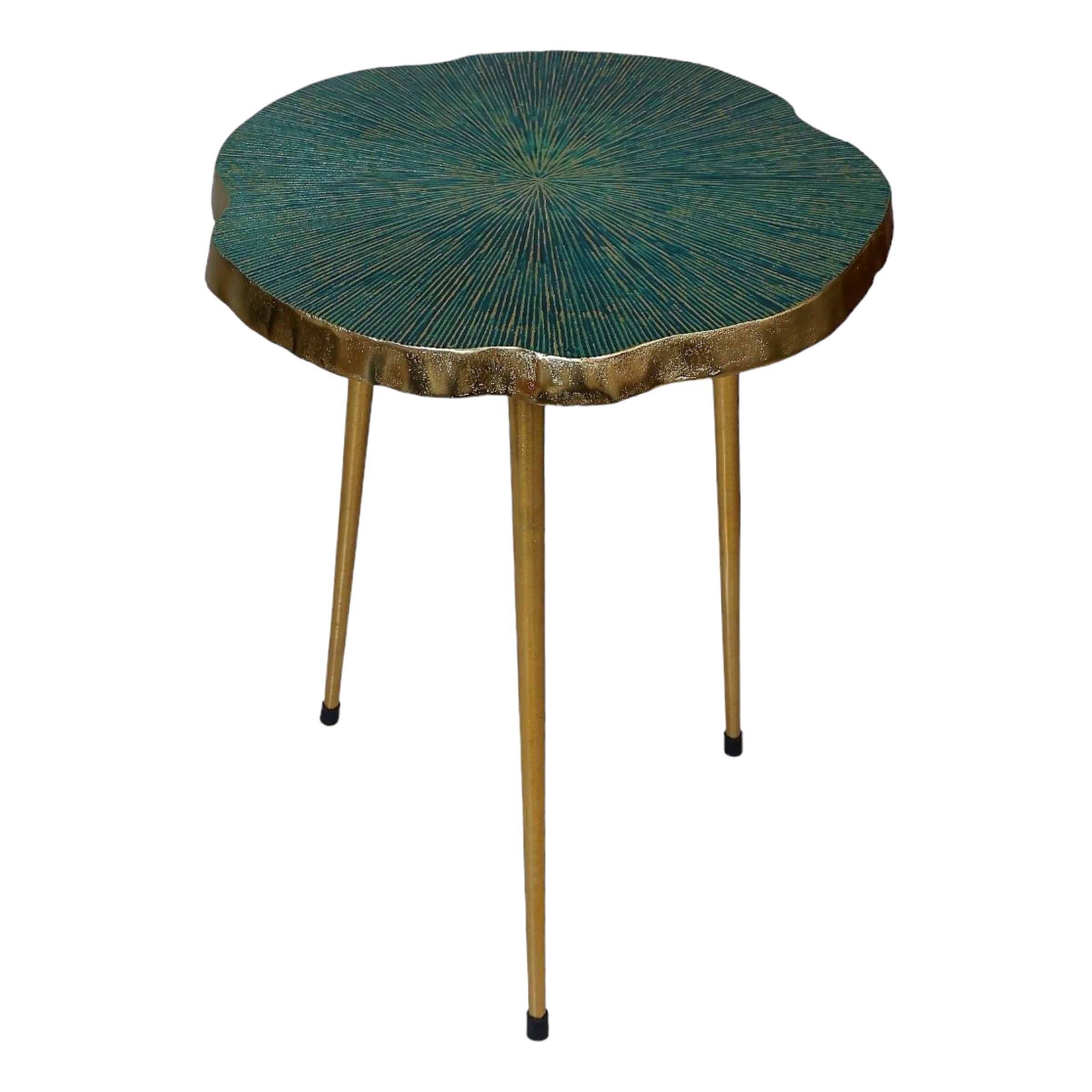 Contemporary Nickel Green End Table | Stylish Accent Table for Home, Living Room & Bedroom Decor