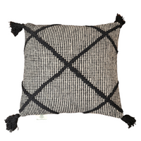 Cross Design Cotton Cushion with Filler | Stylish & Comfortable Pillow for Home Decor (Set Of 2)