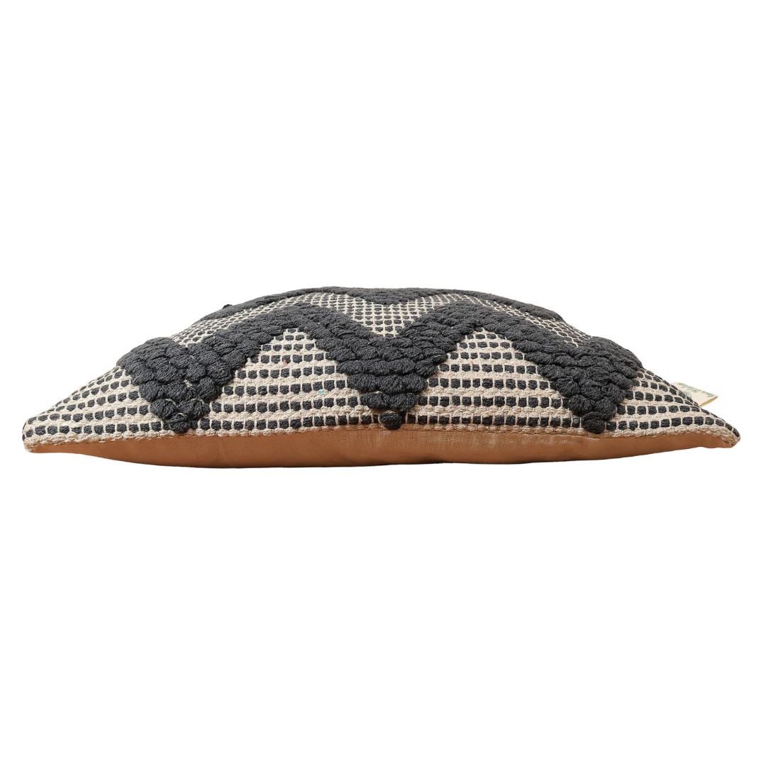 Wavy Design Cotton Cushion with Filler | Stylish & Comfortable Pillow for Home Decor (Set Of 2)