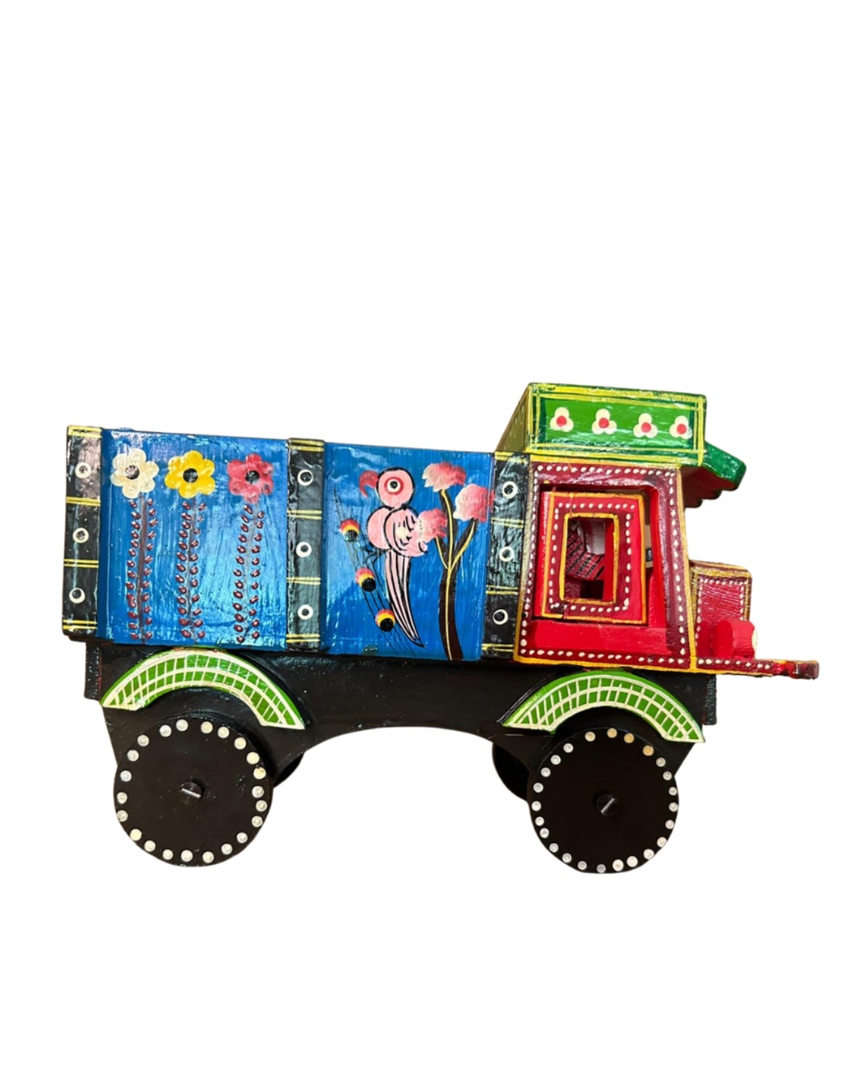 Colorful Hand Painted Wooden Toy Truck | Decorative Home Decor | Kids Room Decor