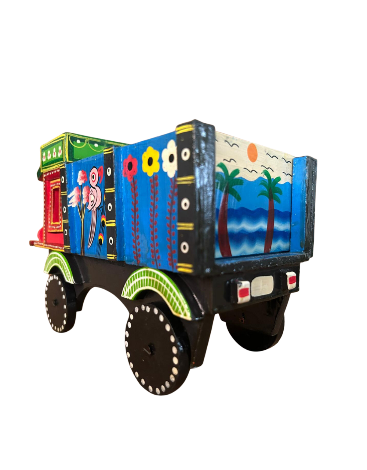 Colorful Hand Painted Wooden Toy Truck | Decorative Home Decor | Kids Room Decor