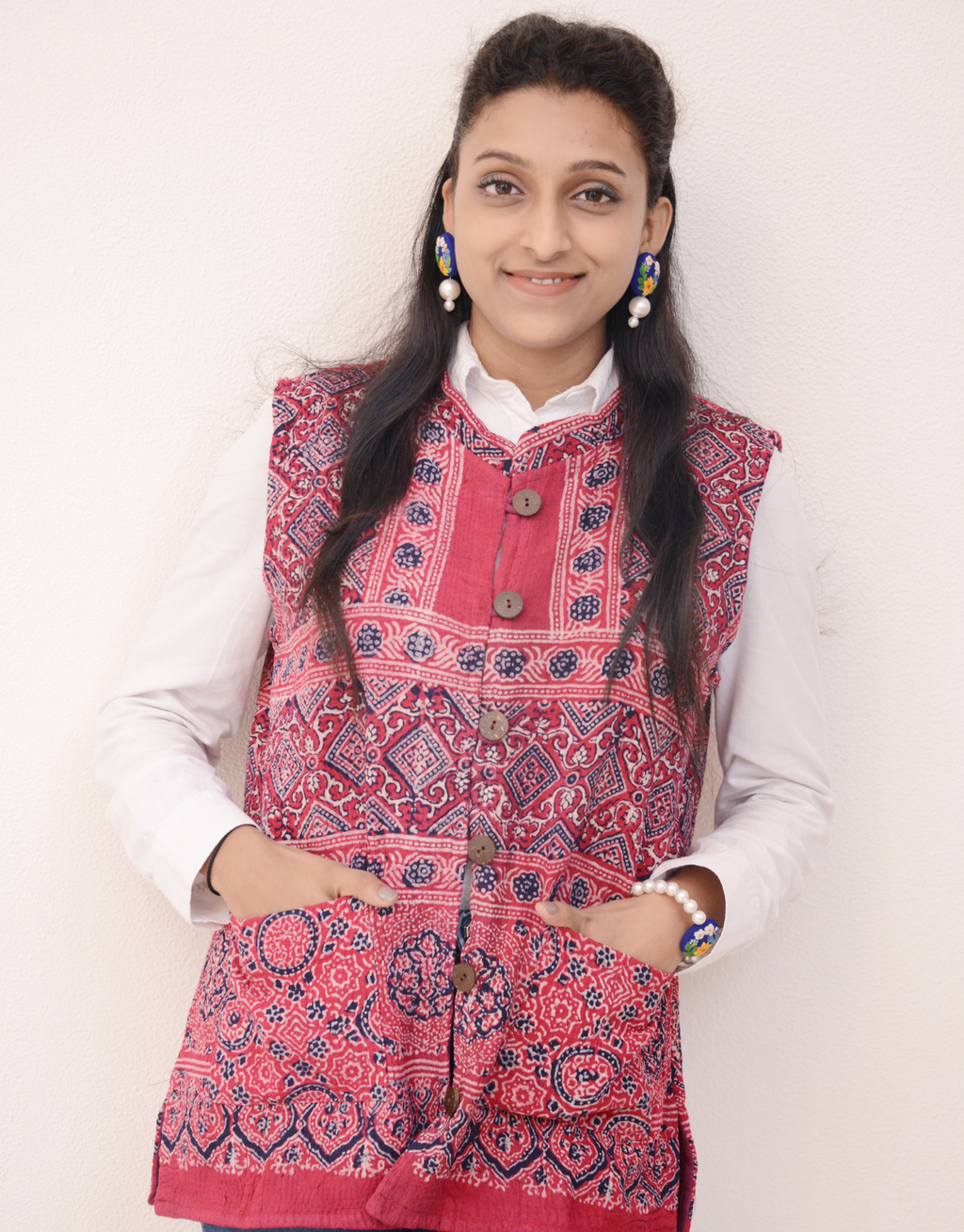 Ajrakh Block Print Women's Nehru Jacket