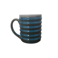 Handcrafted Ring Pattern Ceramic Mugs | Stylish Handcrafted Coffee & Tea Mugs- Set of 2