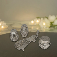 Decorative Silver Carving Tabla Set | Handcrafted Musical Showpiece for Home & Office Decor