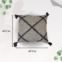 Cross Design Cotton Cushion with Filler | Stylish & Comfortable Pillow for Home Decor (Set Of 2)