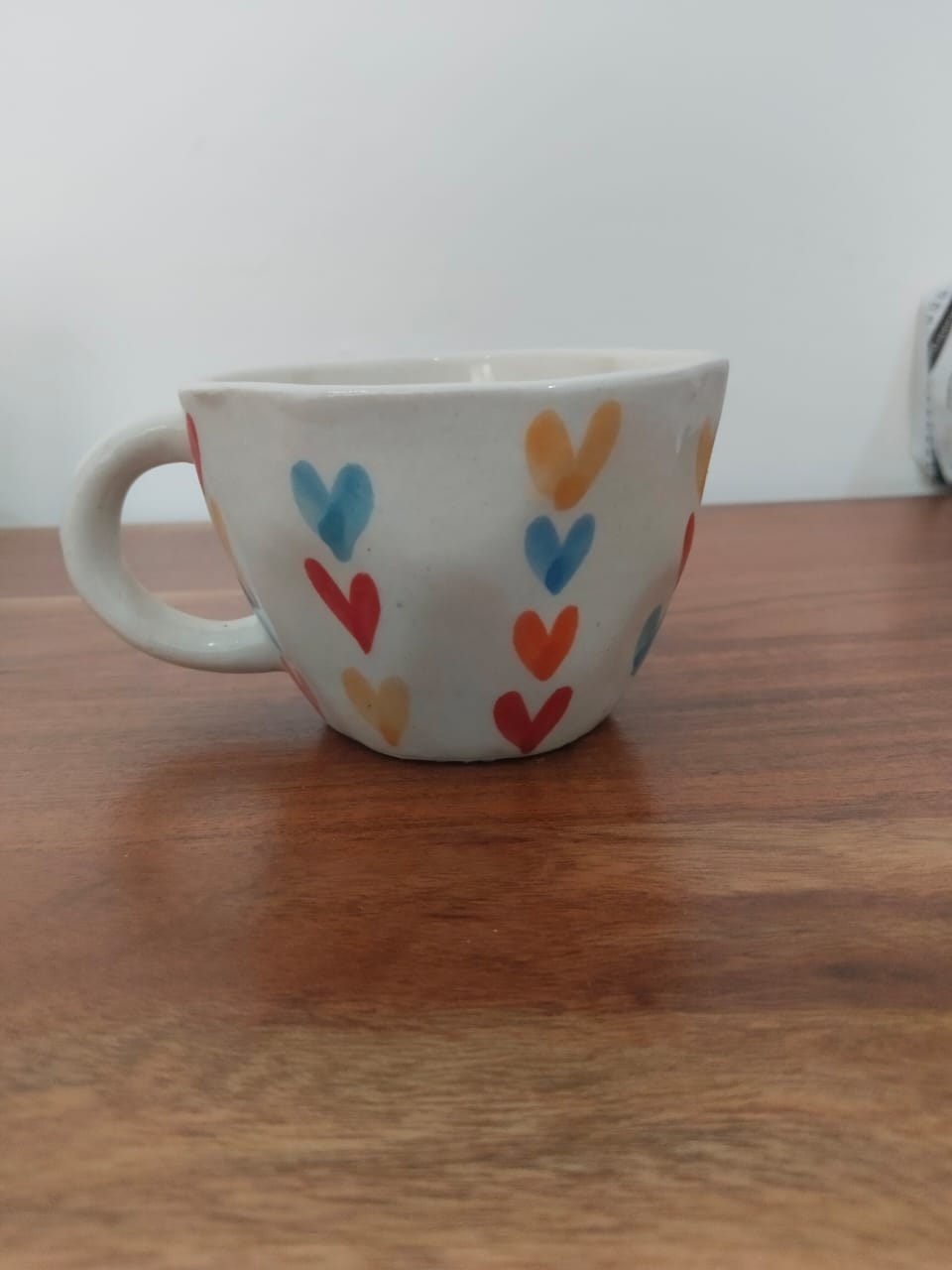 Multicolour Heart Ceramic Mugs | Vibrant Handcrafted Coffee & Tea Mugs- Set of 2