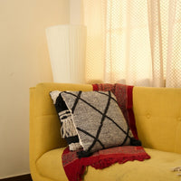 Cross Design Cotton Cushion with Filler | Stylish & Comfortable Pillow for Home Decor (Set Of 2)