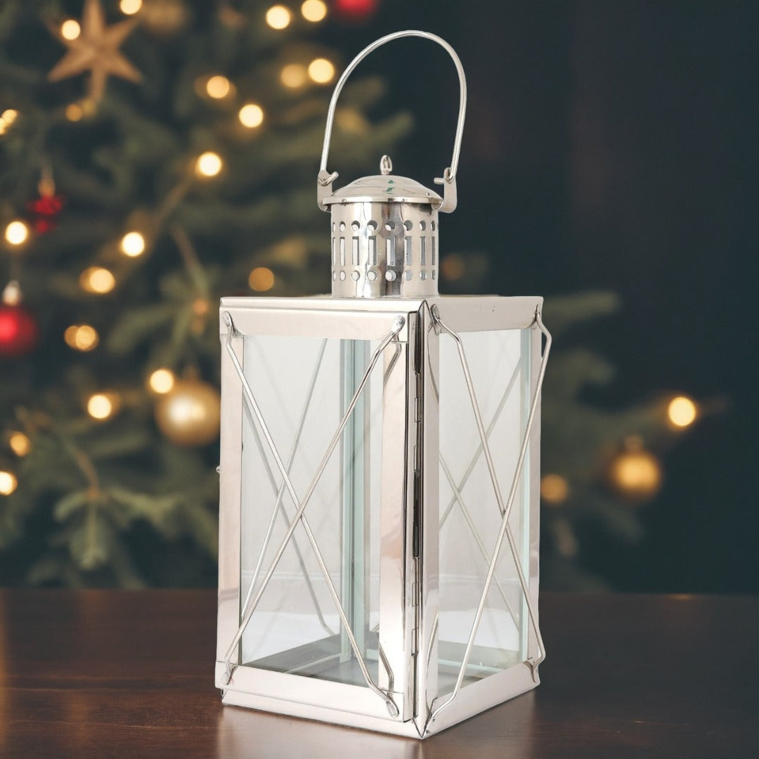 Nickel Metal Aroma Lamp | Contemporary Lantern for Home Decor