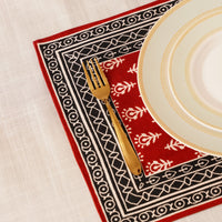 Block Printed Table Placemat (Set of 6) | Handcrafted Dining Placemats
