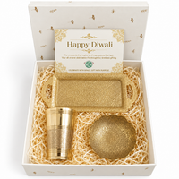 Premium Diwali Gift Hamper – Traditional Brass Tableware Set