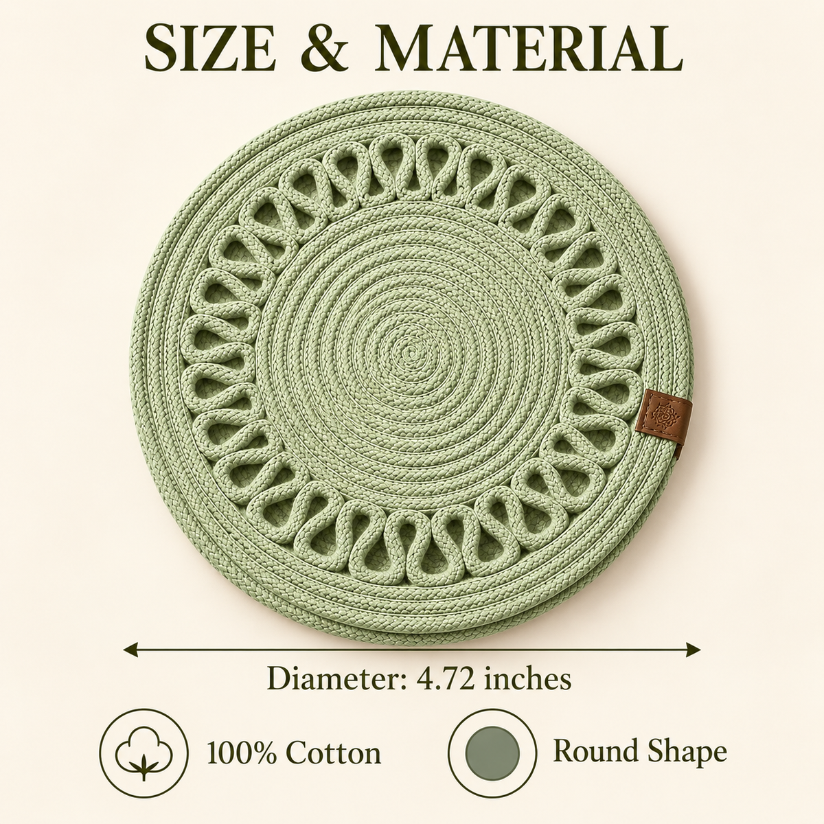 Handcrafted Round Braided Table Mat Set of 4
