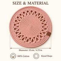 Handcrafted Round Braided Table Mat Set of 4
