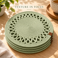 Handcrafted Round Braided Table Mat Set of 4