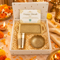 Premium Diwali Gift Hamper – Traditional Brass Tableware Set