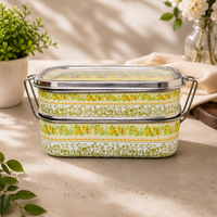 Eco-Friendly Ethnic Meenakari 2-Tier Steel Tiffin