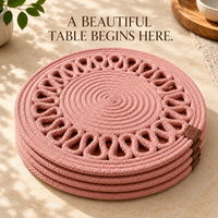 Handcrafted Round Braided Table Mat Set of 4
