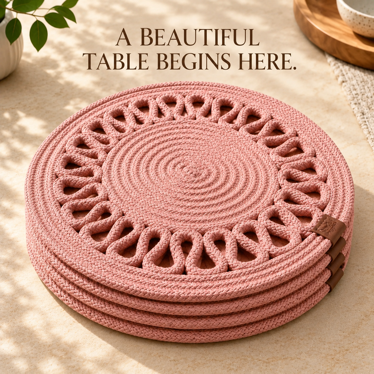 Handcrafted Round Braided Table Mat Set of 4