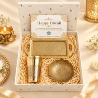 Premium Diwali Gift Hamper – Traditional Brass Tableware Set