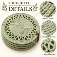 Handcrafted Round Braided Table Mat Set of 4