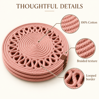Handcrafted Round Braided Table Mat Set of 4