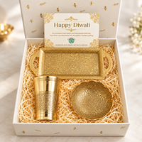 Premium Diwali Gift Hamper – Traditional Brass Tableware Set