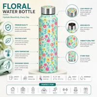 Traditional Design Handcrafted Eco-Friendly Meenakari Steel Bottle(1L)
