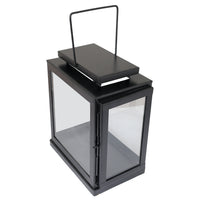 Black Metal Garden Lamp | Contemporary Outdoor Lantern for Home Decor